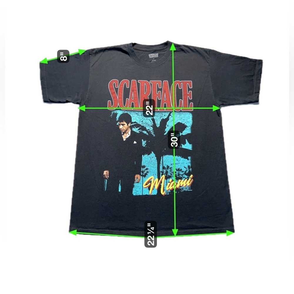 Scarface Miami Tony Montana T-Shirt Large Black Retro Movie Tee 80s - Picture 3 of 5